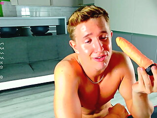 Young boy DildoPlay -Christian Levine handjob muscular amateur